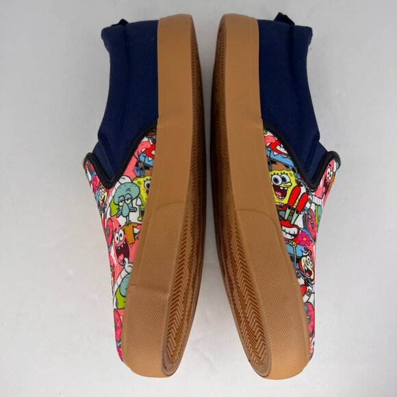 Ground Up Mens Blue SpongeBob SquarePants Canvas Size 11.5 Slip On Shoes - Picture 7 of 9